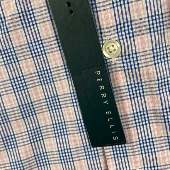 Pronto Uomo Non-Iron Slim Fit Button Dress Shirt Men's 18.5 36/37 XLT Plaid New - Picture 6 of 12